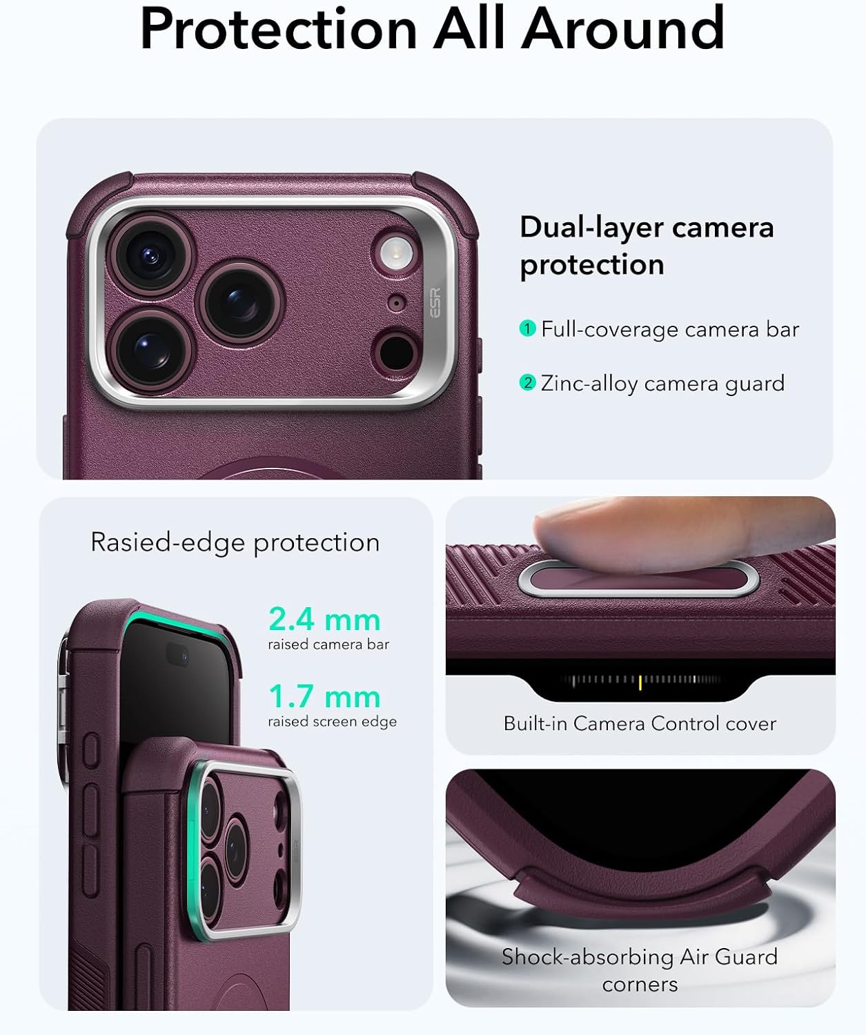 Θήκη ESR Cyber Tough Flex Stand Magsafe Burgundy iPhone 18 Pro Max/17 Pro Max ΘΗΚΕΣ ESR Θήκη ESR Cyber Tough Flex Stand Magsafe Burgundy iPhone 18 Pro Max/17 Pro Max - Image 4