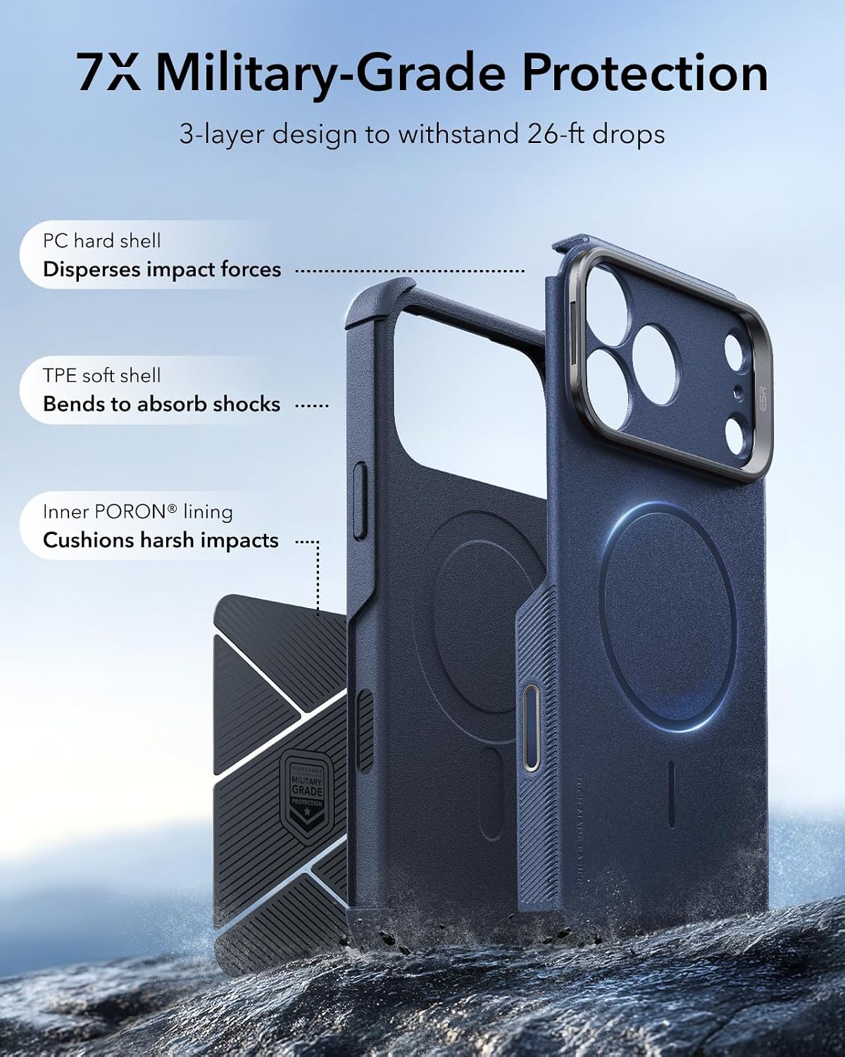 Θήκη ESR Cyber Tough Flex Stand Magsafe Navy Blue iPhone 18 Pro Max/17 Pro Max ΘΗΚΕΣ ESR Θήκη ESR Cyber Tough Flex Stand Magsafe Navy Blue iPhone 18 Pro Max/17 Pro Max - Image 3