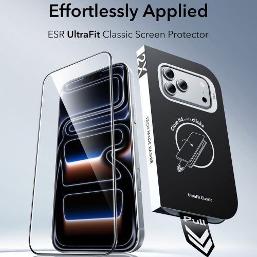 Alternative view of (2-Pack) ESR UltraFit Classic Tempered Glass iPhone 18 Pro Max/17 Pro Max