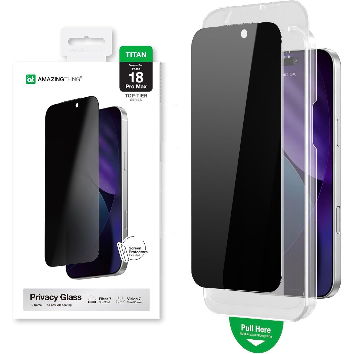 AmazingThing Titan Matte Privacy Tempered Glass iPhone 18 Pro Max ΠΡΟΣΤΑΣΙΑ ΟΘΟΝΗΣ AmazingThing AmazingThing Titan Matte Privacy Tempered Glass iPhone 18 Pro Max