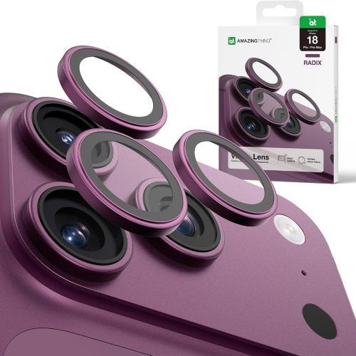 AmazingThing Sapphire Titan Tempered Glass Camera Lens Burgundy iPhone 18 Pro/18 Pro Max