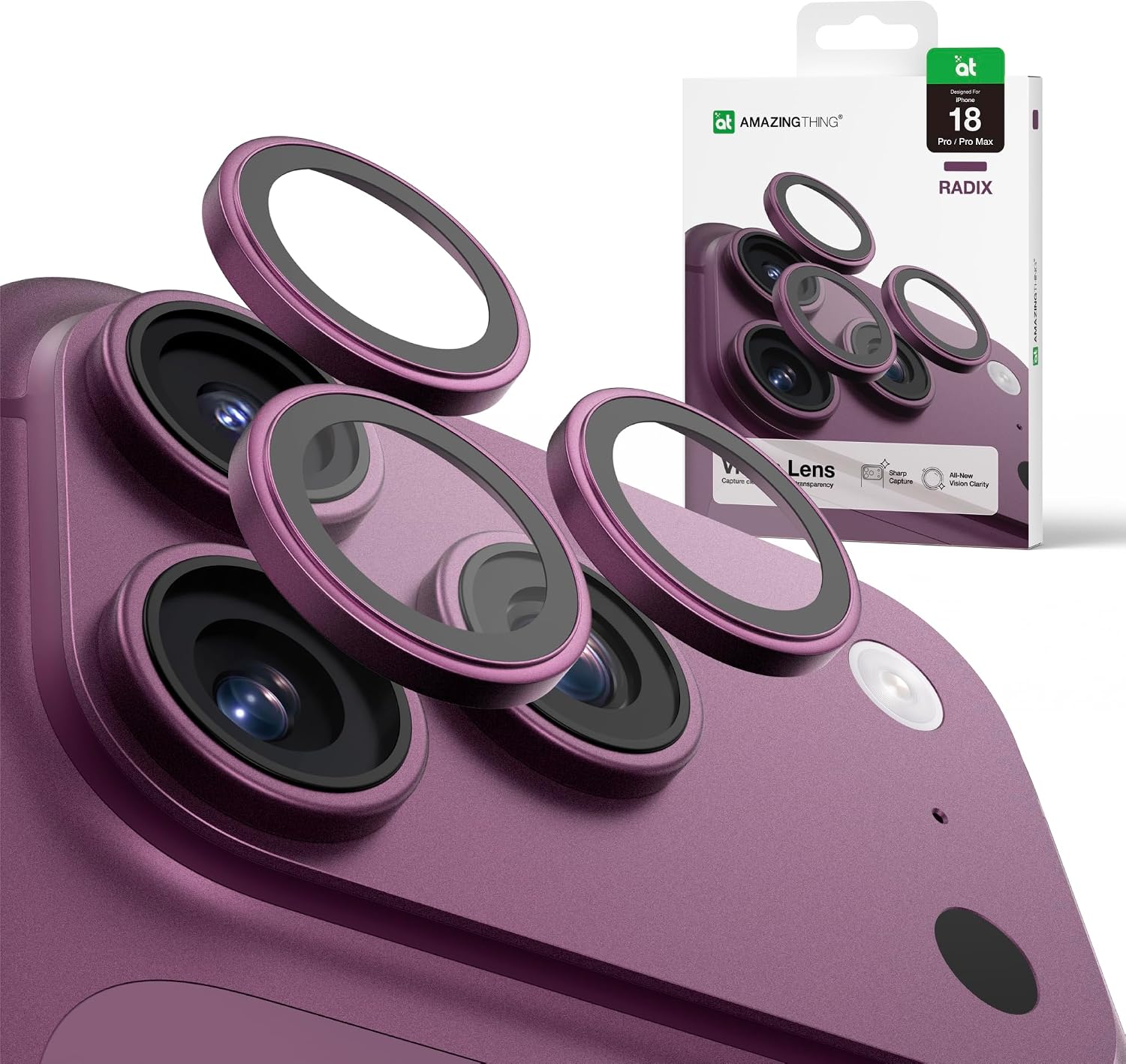 AmazingThing Sapphire Titan Tempered Glass Camera Lens Burgundy iPhone 18 Pro/18 Pro Max ΠΡΟΣΤΑΣΙΑ ΟΘΟΝΗΣ AmazingThing AmazingThing Sapphire Titan Tempered Glass Camera Lens Burgundy iPhone 18 Pro/18 Pro Max