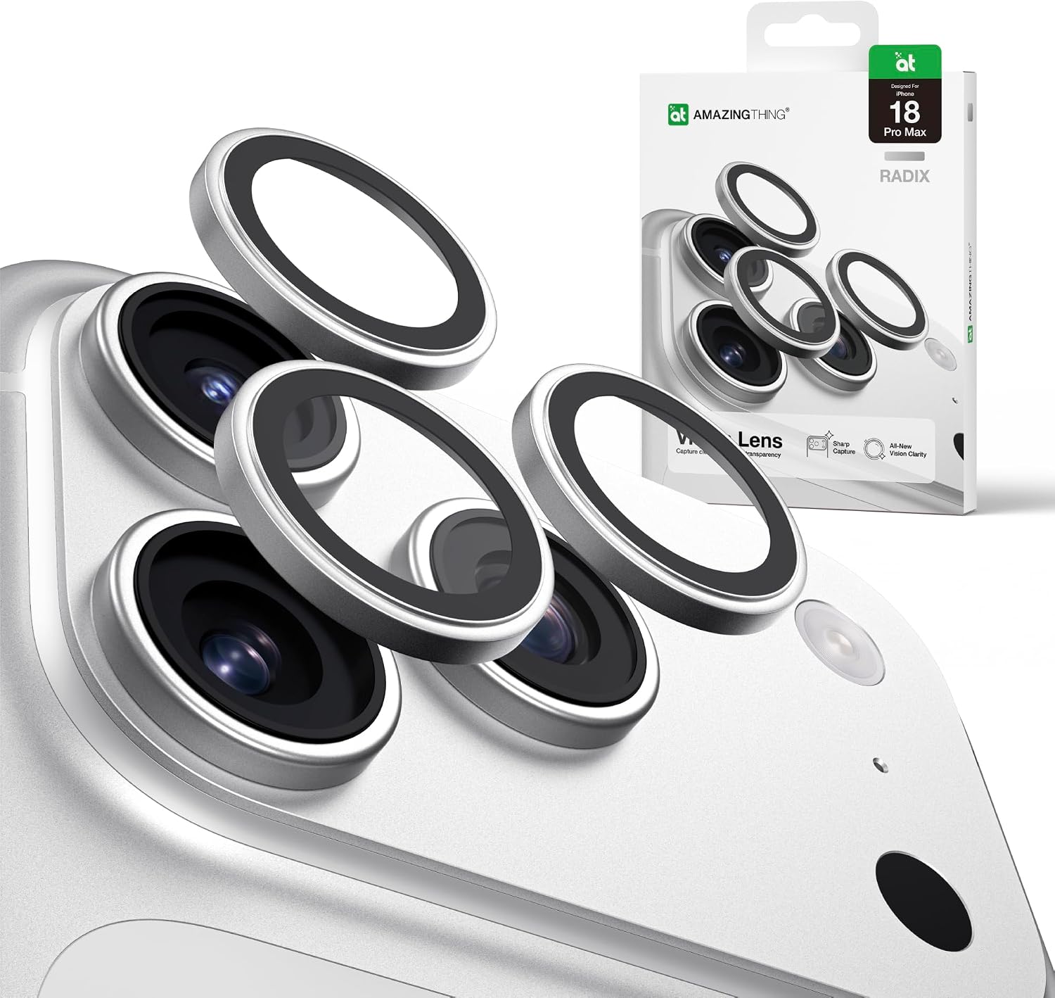 AmazingThing Sapphire Titan Tempered Glass Camera Lens Silver iPhone 18 Pro/18 Pro Max ΠΡΟΣΤΑΣΙΑ ΟΘΟΝΗΣ AmazingThing AmazingThing Sapphire Titan Tempered Glass Camera Lens Silver iPhone 18 Pro/18 Pro Max