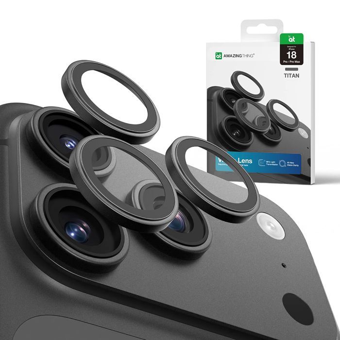 AmazingThing Sapphire Titan Tempered Glass Camera Lens Black iPhone 18 Pro/18 Pro Max ΠΡΟΣΤΑΣΙΑ ΟΘΟΝΗΣ AmazingThing AmazingThing Sapphire Titan Tempered Glass Camera Lens Black iPhone 18 Pro/18 Pro Max
