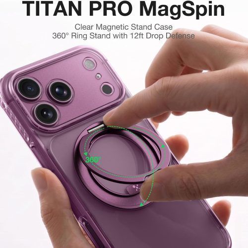 Alternative view of Θήκη AmazingThing Titan Pro MagSpin Purple iPhone 18 Pro Max