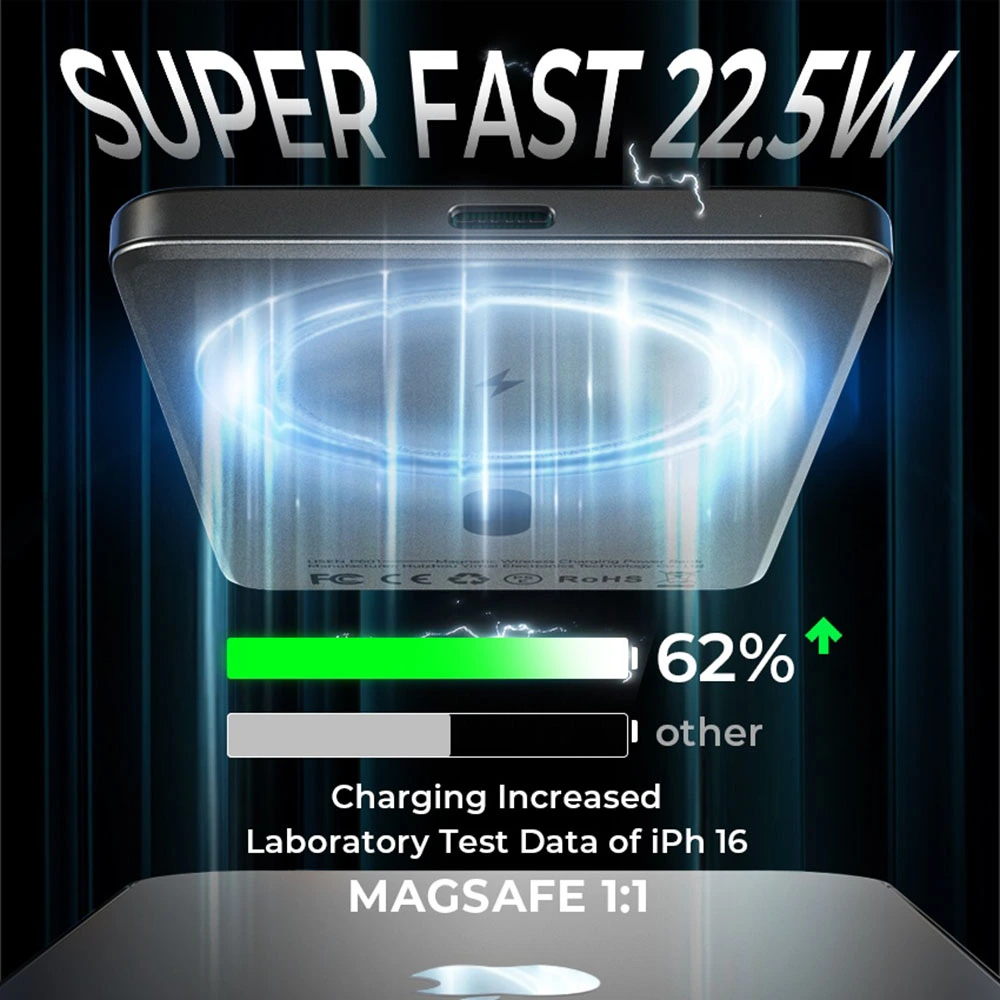 Lisen MagSafe Slim PowerBank 10000mAh 27W Qi2 Gray (L601 Pro) POWERBANK MAGSAFE Lisen Lisen MagSafe Slim PowerBank 10000mAh 27W Qi2 Gray (L601 Pro) - Image 4