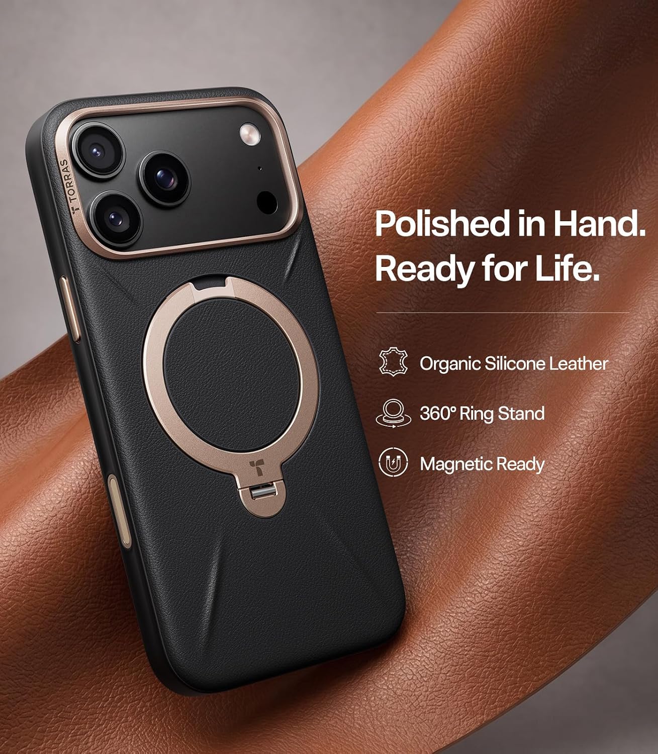 Θήκη Torras Ostand Q3 VegSkin MagSafe Black iPhone 18 Pro Max/17 Pro Max ΘΗΚΕΣ TORRAS Θήκη Torras Ostand Q3 VegSkin MagSafe Black iPhone 18 Pro Max/17 Pro Max - Image 9
