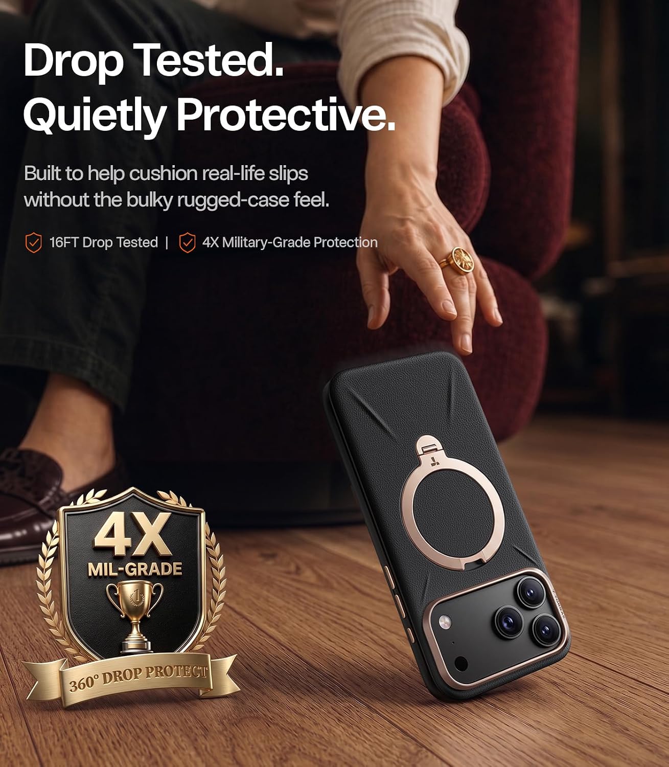 Θήκη Torras Ostand Q3 VegSkin MagSafe Black iPhone 18 Pro Max/17 Pro Max ΘΗΚΕΣ TORRAS Θήκη Torras Ostand Q3 VegSkin MagSafe Black iPhone 18 Pro Max/17 Pro Max - Image 5