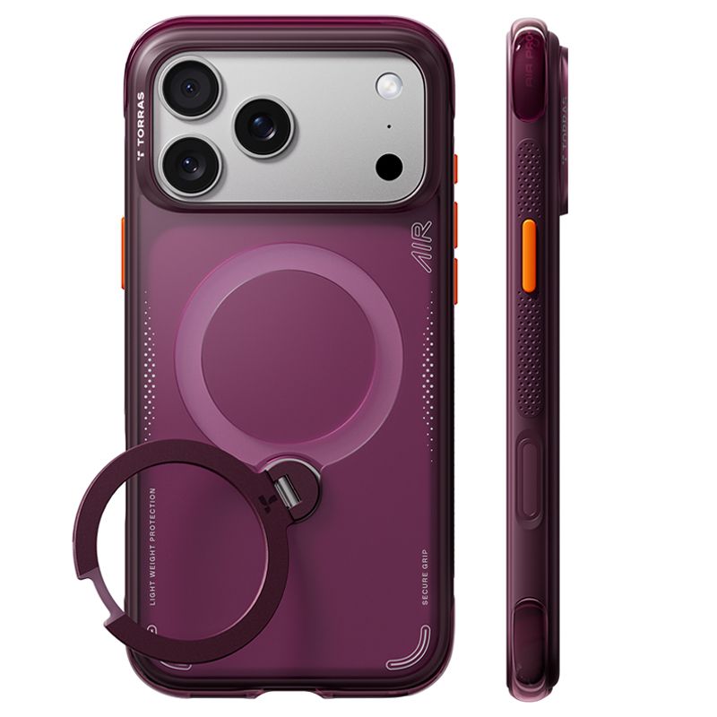 Θήκη Torras Ostand Spin Air Q3 MagSafe Kickstand Purple iPhone 18 Pro/17 Pro ΘΗΚΕΣ TORRAS Θήκη Torras Ostand Spin Air Q3 MagSafe Kickstand Purple iPhone 18 Pro/17 Pro