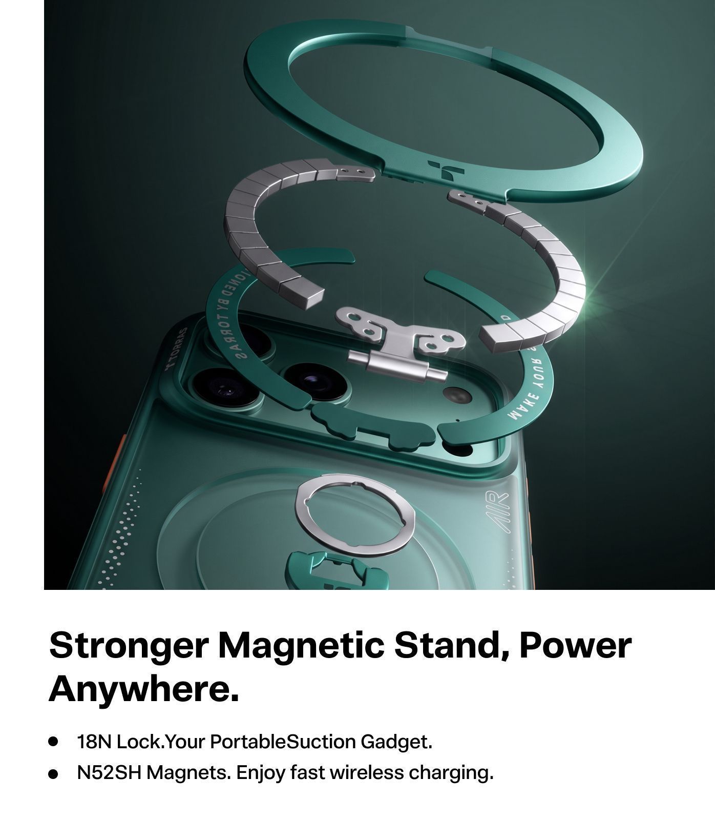 Θήκη Torras Ostand Spin Air Q3 MagSafe Kickstand Green iPhone 18 Pro Max/17 Pro Max ΘΗΚΕΣ TORRAS Θήκη Torras Ostand Spin Air Q3 MagSafe Kickstand Green iPhone 18 Pro Max/17 Pro Max - Image 5
