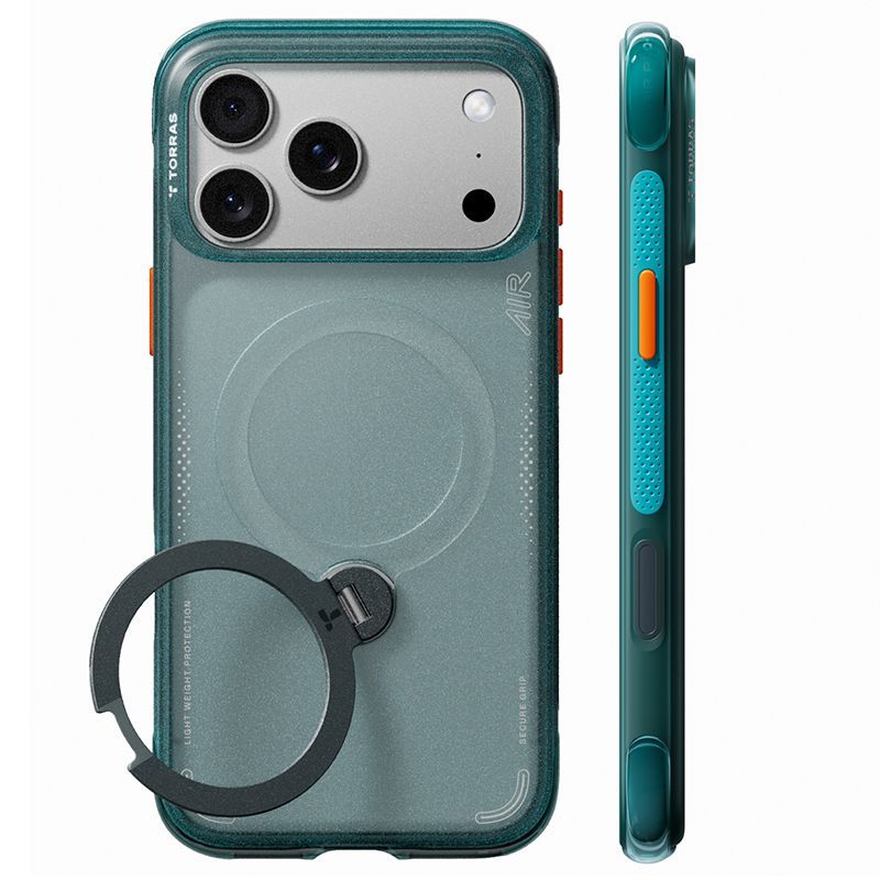 Θήκη Torras Ostand Spin Air Q3 MagSafe Kickstand Green iPhone 18 Pro Max/17 Pro Max ΘΗΚΕΣ TORRAS Θήκη Torras Ostand Spin Air Q3 MagSafe Kickstand Green iPhone 18 Pro Max/17 Pro Max