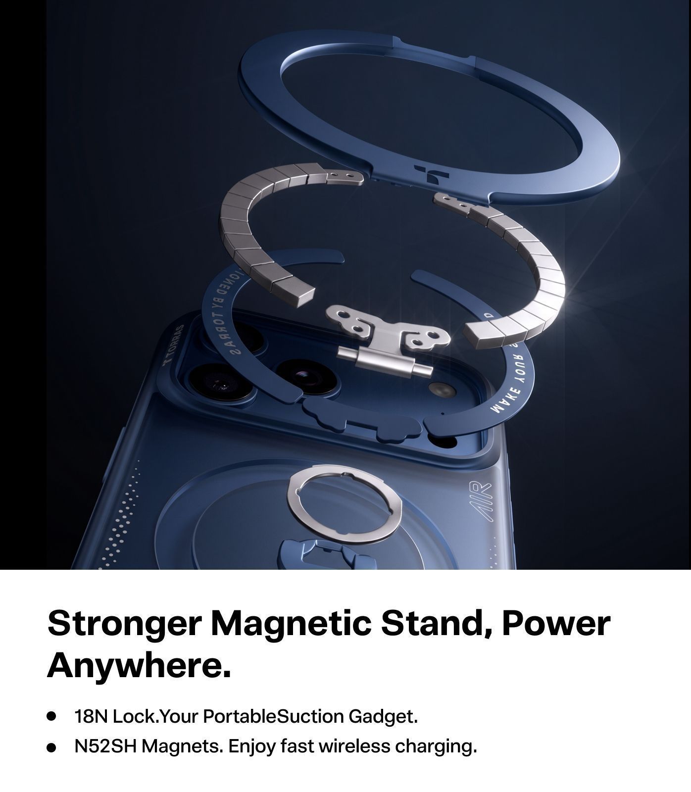 Θήκη Torras Ostand Spin Air Q3 MagSafe Kickstand Deep Blue iPhone 18 Pro/17 Pro ΘΗΚΕΣ TORRAS Θήκη Torras Ostand Spin Air Q3 MagSafe Kickstand Deep Blue iPhone 18 Pro/17 Pro - Image 2