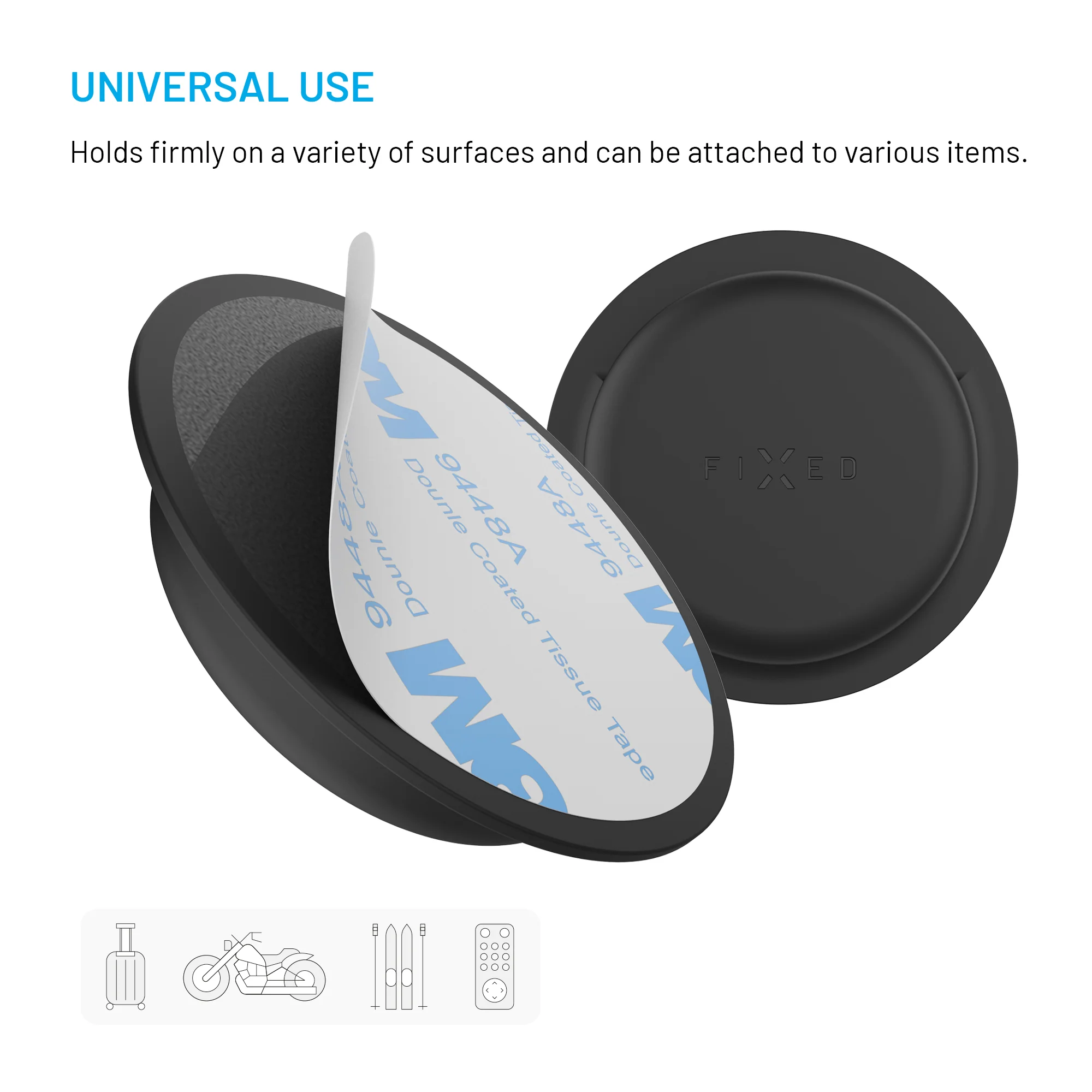 Θήκη Fixed AirTag Silky Sticker Black (2-Pack) ΘΗΚΕΣ Fixed Θήκη Fixed AirTag Silky Sticker Black (2-Pack) - Image 6