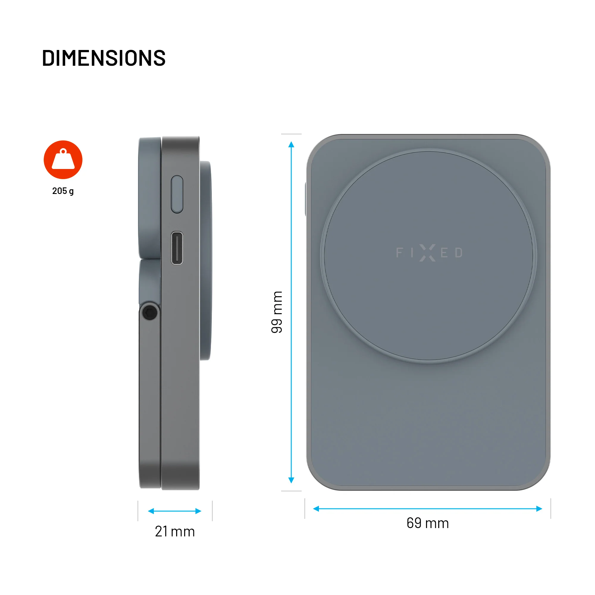 Fixed 3in1 MagZen 5 Stand PowerBank 5000mAh Grey APPLE WATCH Fixed Fixed 3in1 MagZen 5 Stand PowerBank 5000mAh Grey - Image 3