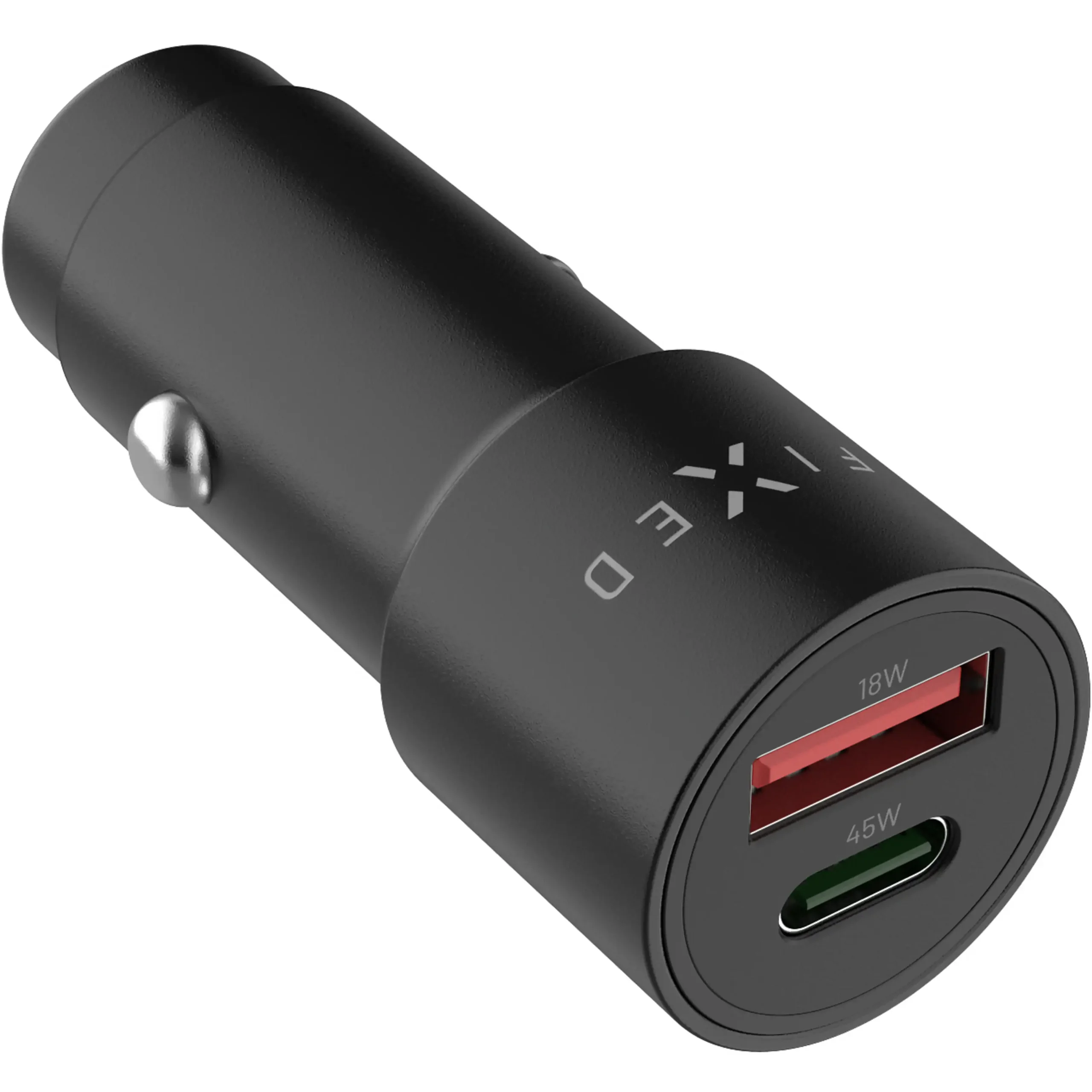 Fixed Double Car Charger 1xUSB QC 1xUSB-C 63W Black ΑΞΕΣΟΥΑΡ Fixed Fixed Double Car Charger 1xUSB QC 1xUSB-C 63W Black