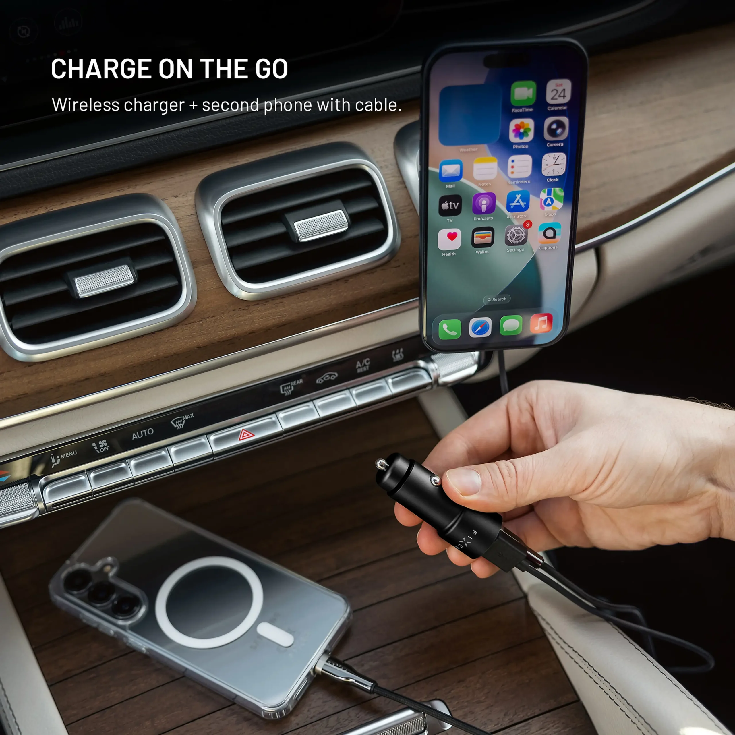 Fixed Double Car Charger 1xUSB QC 1xUSB-C 63W Black ΑΞΕΣΟΥΑΡ Fixed Fixed Double Car Charger 1xUSB QC 1xUSB-C 63W Black - Image 3