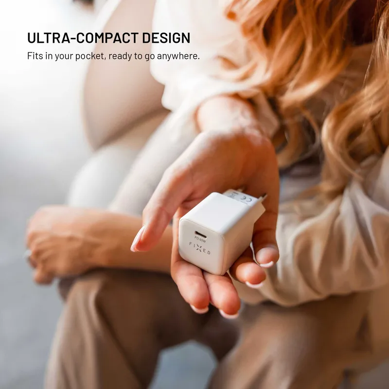 Fixed Set 65W Mini GaN Fast Wall Charger PD USB-C with Cable 2m White ΑΞΕΣΟΥΑΡ Fixed Fixed Set 65W Mini GaN Fast Wall Charger PD USB-C with Cable 2m White - Image 6