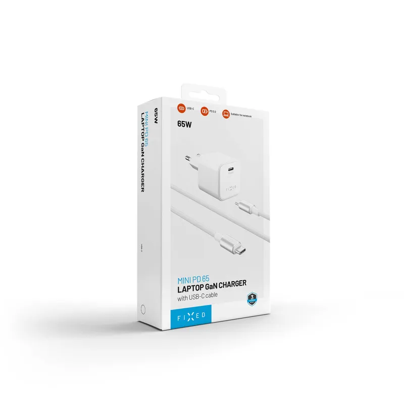 Fixed Set 65W Mini GaN Fast Wall Charger PD USB-C with Cable 2m White ΑΞΕΣΟΥΑΡ Fixed Fixed Set 65W Mini GaN Fast Wall Charger PD USB-C with Cable 2m White - Image 3