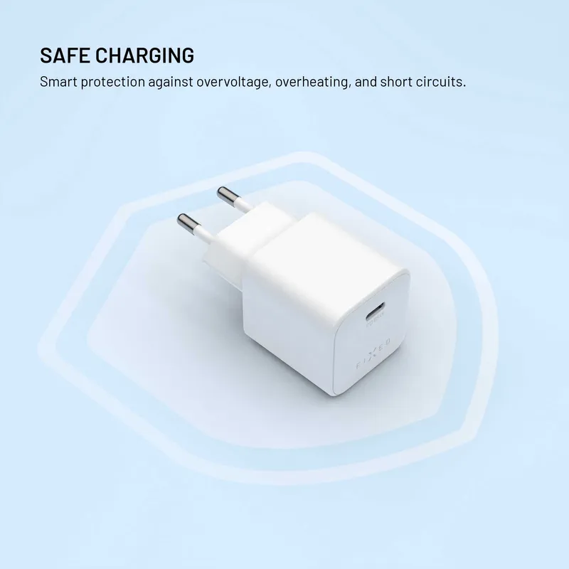 Fixed Set 65W Mini GaN Fast Wall Charger PD USB-C with Cable 2m White ΑΞΕΣΟΥΑΡ Fixed Fixed Set 65W Mini GaN Fast Wall Charger PD USB-C with Cable 2m White - Image 2