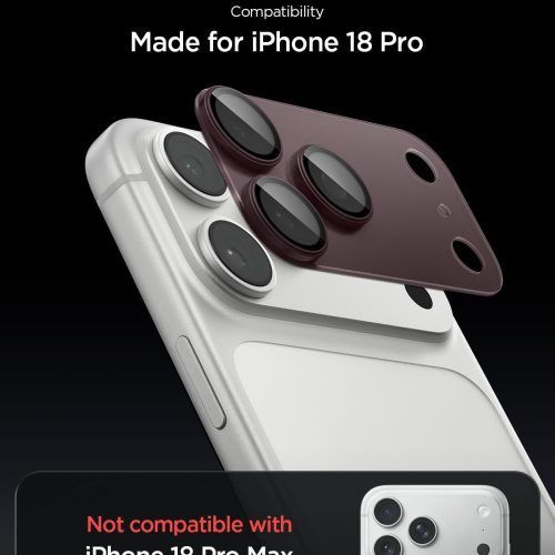Alternative view of Spigen Glass tR EZ Fit Optik Pro XL Burgundy iPhone 18 Pro