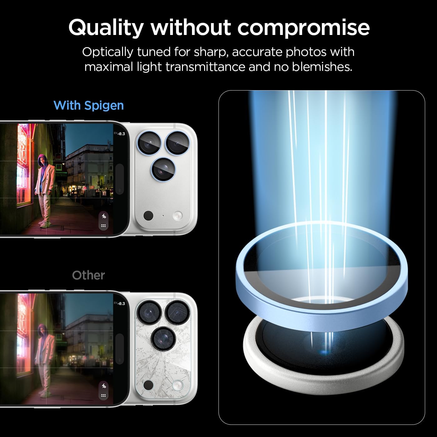(2-Pack) Spigen Glass tR EZ Fit Optik Pro Camera Lens Protector Light Blue iPhone 18 Pro Max/18 Pro Προστασία Οθόνης iPhone Spigen (2-Pack) Spigen Glass tR EZ Fit Optik Pro Camera Lens Protector Light Blue iPhone 18 Pro Max/18 Pro - Image 5
