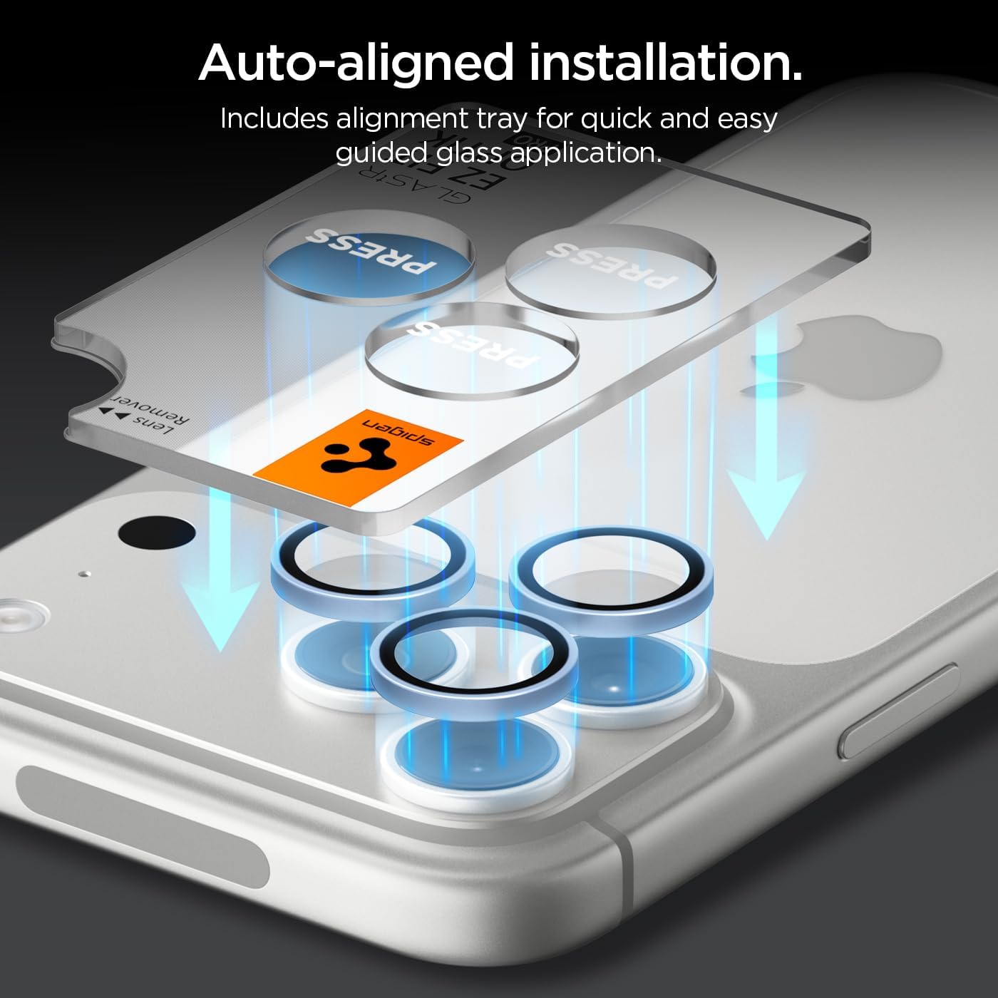 (2-Pack) Spigen Glass tR EZ Fit Optik Pro Camera Lens Protector Light Blue iPhone 18 Pro Max/18 Pro Προστασία Οθόνης iPhone Spigen (2-Pack) Spigen Glass tR EZ Fit Optik Pro Camera Lens Protector Light Blue iPhone 18 Pro Max/18 Pro - Image 4