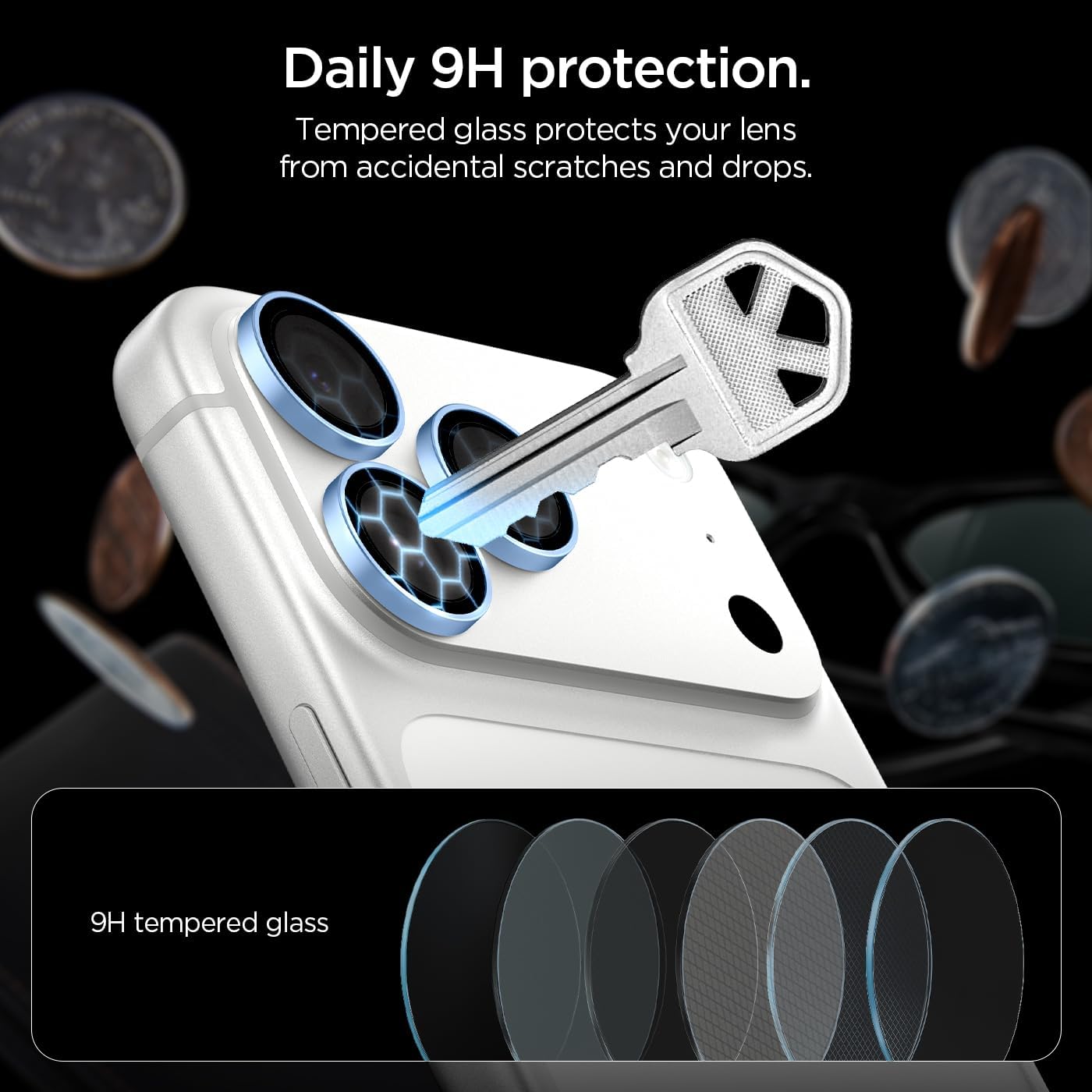 (2-Pack) Spigen Glass tR EZ Fit Optik Pro Camera Lens Protector Light Blue iPhone 18 Pro Max/18 Pro Προστασία Οθόνης iPhone Spigen (2-Pack) Spigen Glass tR EZ Fit Optik Pro Camera Lens Protector Light Blue iPhone 18 Pro Max/18 Pro - Image 3
