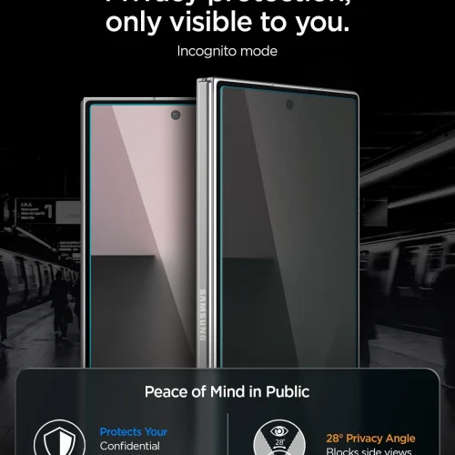Alternative view of Spigen GLAS.tR EZ Fit Pro Privacy Tempered Glass Samsung Galaxy Z Fold 8 Ultra/Z Fold 7