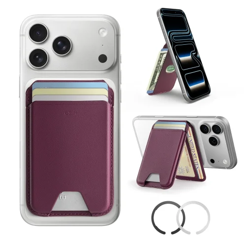 ESR Classic MagSafe Magnetic Wallet Stand Burgundy MAGSAFE GADGETS ESR ESR Classic MagSafe Magnetic Wallet Stand Burgundy