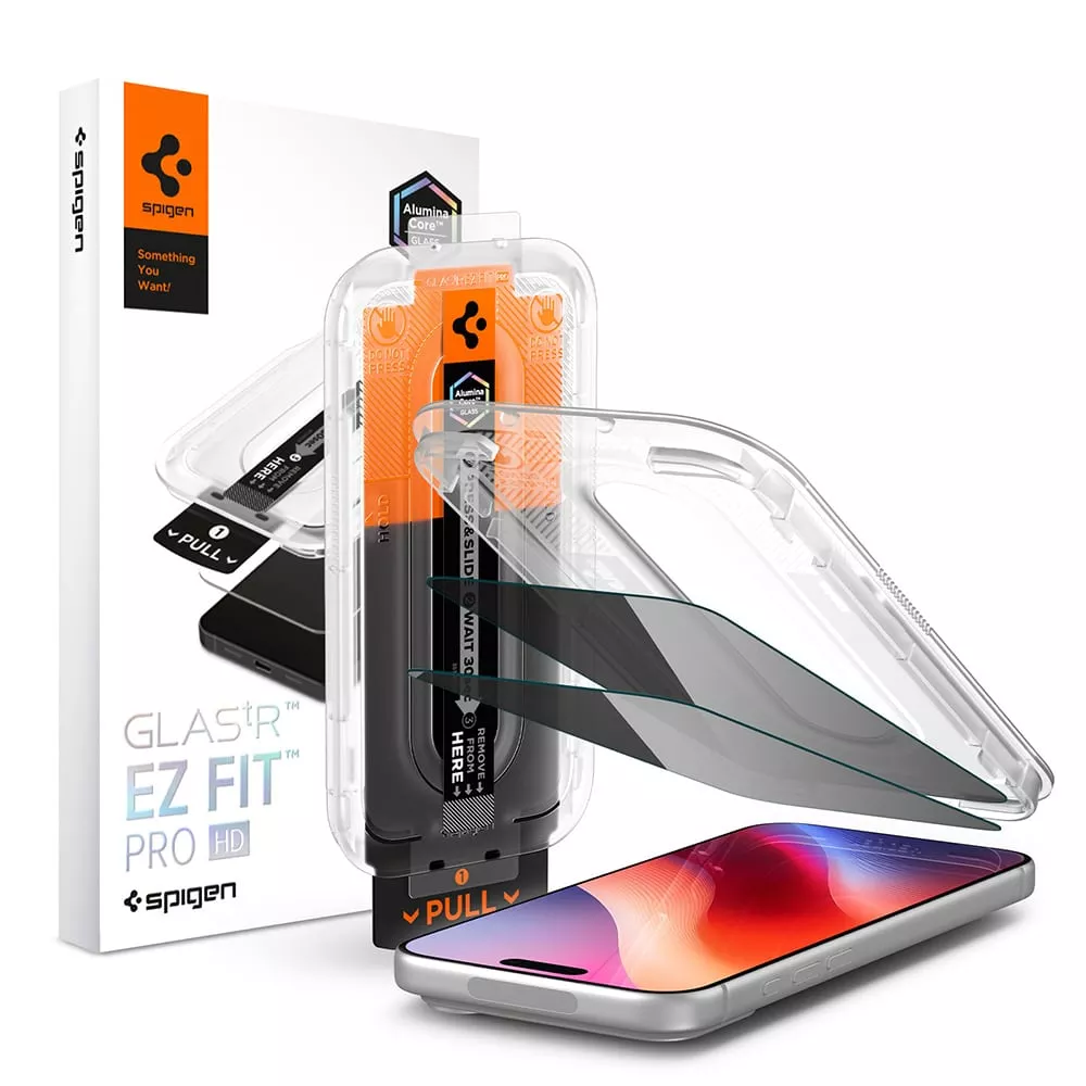 (2-Pack) Spigen GLAS.tR EZ Fit Pro Privacy Tempered Glass iPhone 18 Pro ΠΡΟΣΤΑΣΙΑ ΟΘΟΝΗΣ Spigen (2-Pack) Spigen GLAS.tR EZ Fit Pro Privacy Tempered Glass iPhone 18 Pro