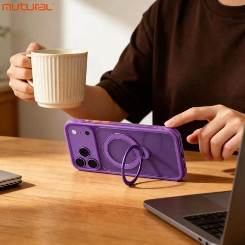 Alternative view of Θήκη Mutural Airshield Kickstand Magsafe Dark Cherry iPhone 18 Pro Max/17 Pro Max