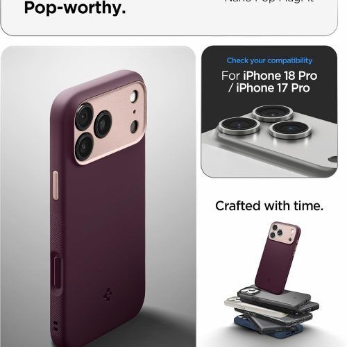 Alternative view of Θήκη Spigen Nano Pop MagSafe Burgundy Bean iPhone 18 Pro /17 Pro
