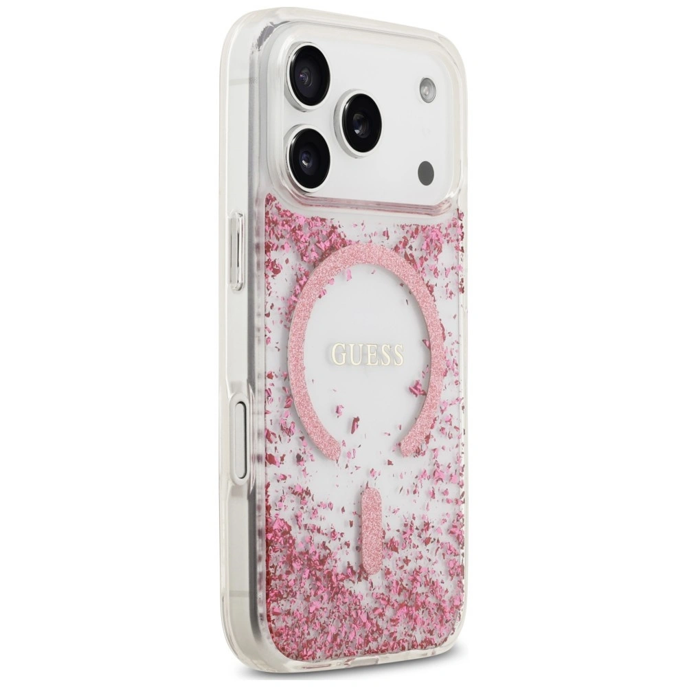 Θήκη Guess Resin Bottom Glitter Magsafe Clear Pink iPhone 18 Pro Max/17 Pro Max ΘΗΚΕΣ Guess Θήκη Guess Resin Bottom Glitter Magsafe Clear Pink iPhone 18 Pro Max/17 Pro Max - Image 5
