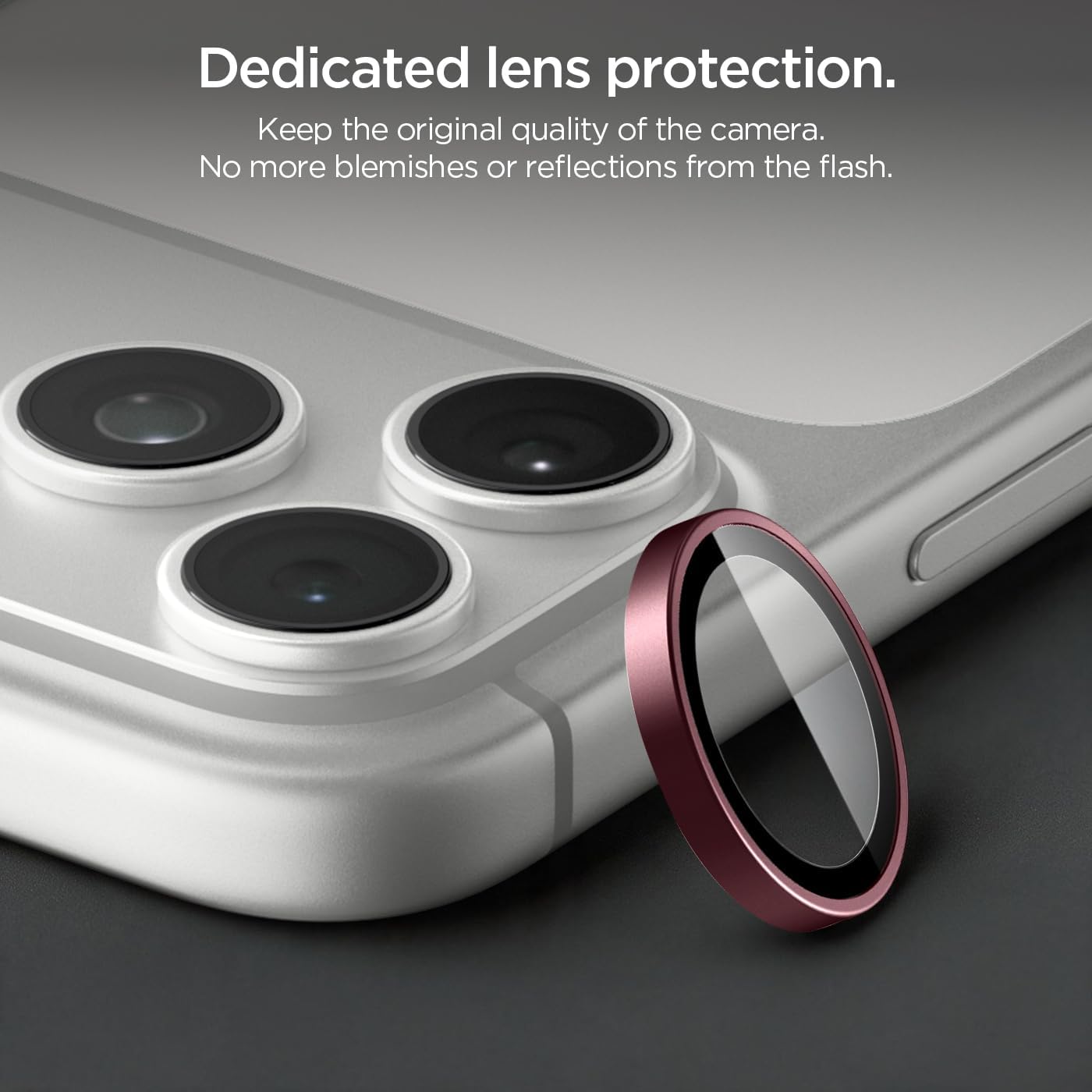 (2-Pack) Spigen Glass tR EZ Fit Optik Pro Camera Lens Protector Burgundy iPhone 18 Pro Max/18 Pro Προστασία Οθόνης iPhone Spigen (2-Pack) Spigen Glass tR EZ Fit Optik Pro Camera Lens Protector Burgundy iPhone 18 Pro Max/18 Pro - Image 6