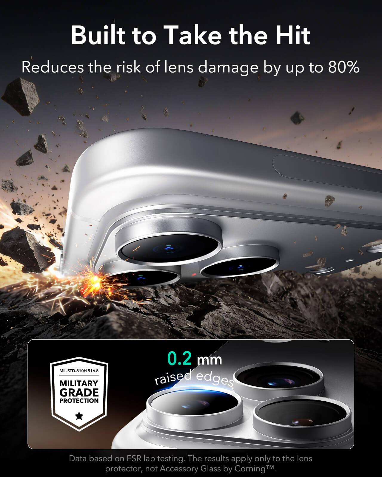 ESR Armorite Pro Camera Lens Protector Full Coverage Silver iPhone 18 Pro ΠΡΟΣΤΑΣΙΑ ΟΘΟΝΗΣ ESR ESR Armorite Pro Camera Lens Protector Full Coverage Silver iPhone 18 Pro - Image 7