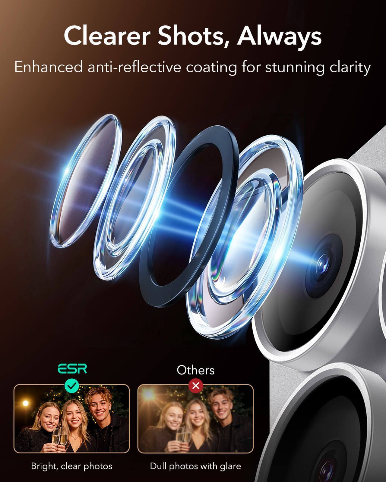 ESR Armorite Pro Camera Lens Protector Full Coverage Silver iPhone 18 Pro ΠΡΟΣΤΑΣΙΑ ΟΘΟΝΗΣ ESR ESR Armorite Pro Camera Lens Protector Full Coverage Silver iPhone 18 Pro - Image 6